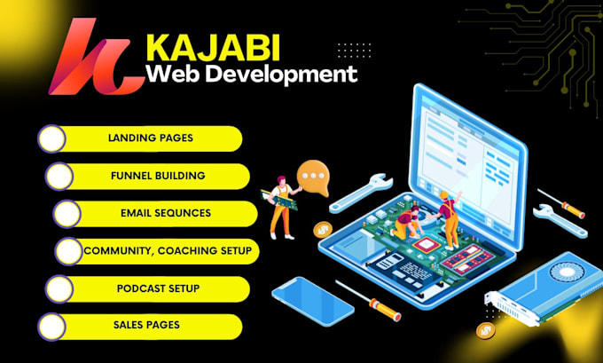 Gig Preview - Create kajabi website, build community, coaching and email sequences