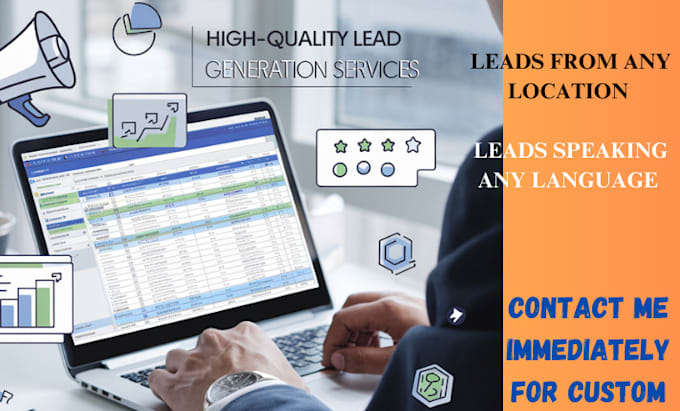 Gig Preview - Generate high quality leads to boost your business growth and sales