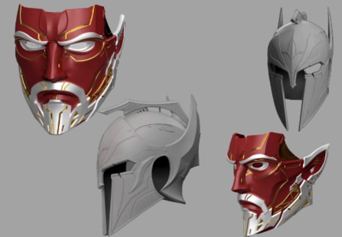 Gig Preview - Do 3d cosplay model 3d weapon 3d helmet pepakura halloween mask for 3d printing