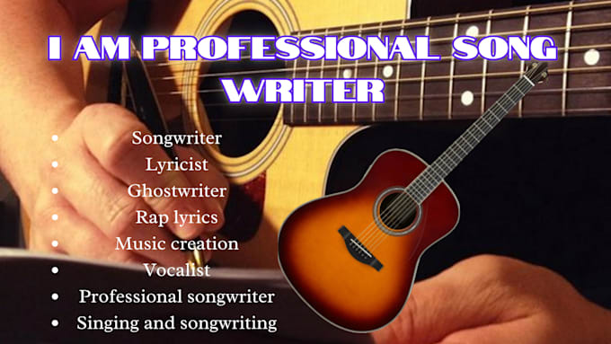 Gig Preview - Write or sing soulful gospel, pop and country songs as a male artist