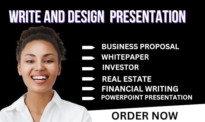 Gig Preview - Write and design business pitch deck, investor pitch deck, business proposal