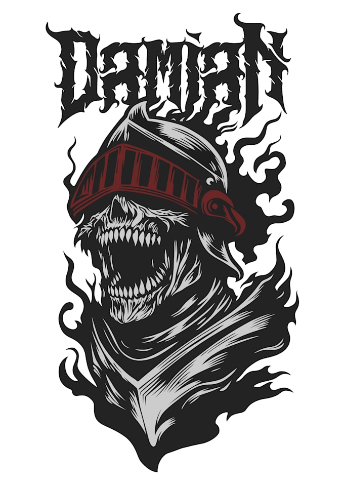 Gig Preview - Make edgy dark demon art for streetwear shirt design