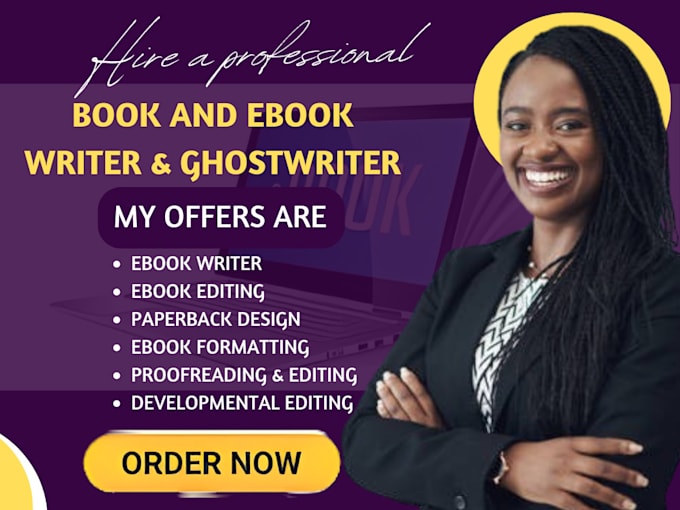 Gig Preview - Ghostwrite ebook writing for self help book as ebook ghostwriter, book writer