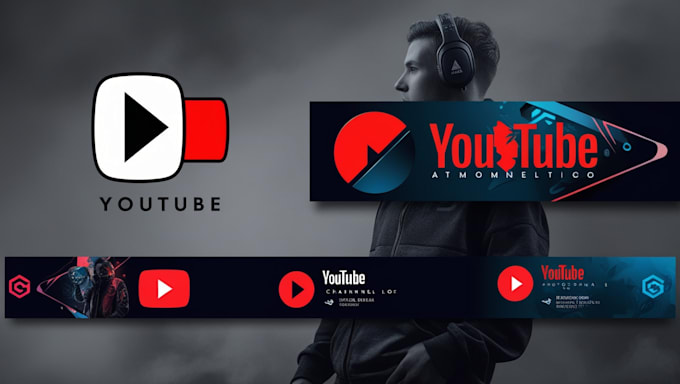 Gig Preview - Custom youtube logo and banner design for your channe