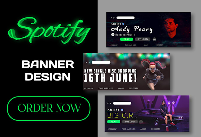 Gig Preview - Design spotify artist banner or soundtrap header