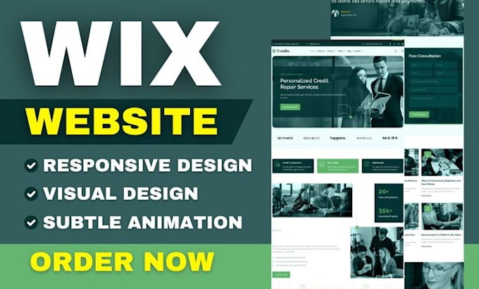 Gig Preview - Build wix website design business wix website, wix ecommerce wix website design