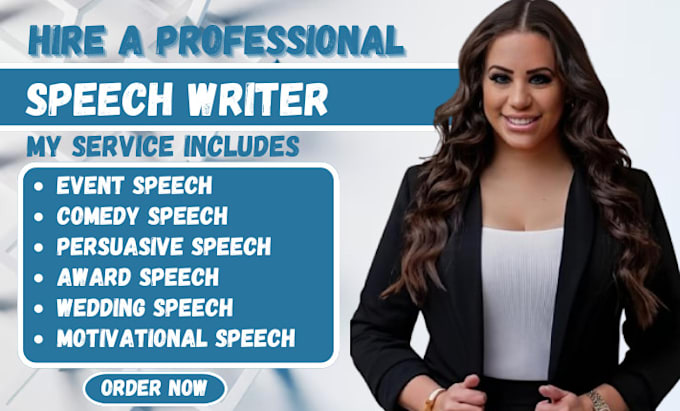 Gig Preview - Do speech writing, persuasive speech, informative speech, wedding speech