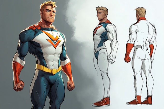 Gig Preview - Do concept art superhero character for anime style comic