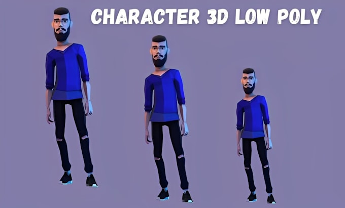 Gig Preview - Create 3d low poly character model, character design, 3d stylized character