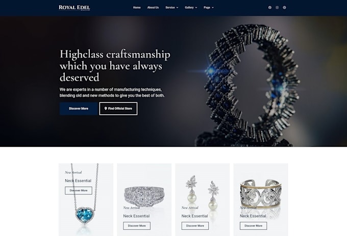 Gig Preview - Design jewelry website, jewelry shopify website, build ecommerce website shopify