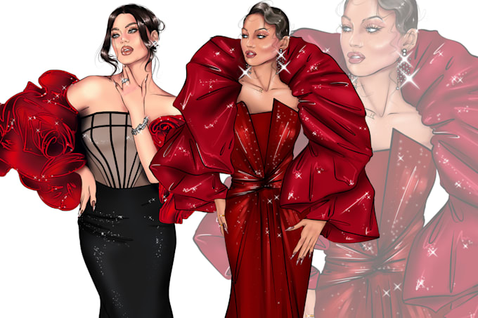 Gig Preview - Draw unique fashion illustrations for designers