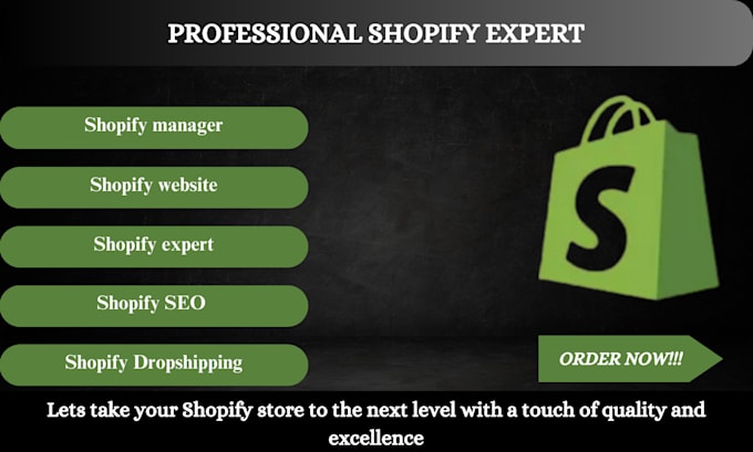 Gig Preview - Do shopify website shopify SEO shopify dropshipping and shopify marketing