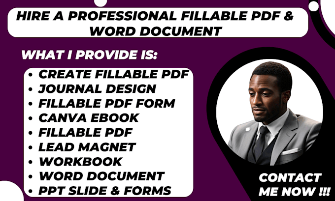 Gig Preview - Convert your document to a fillable PDF form