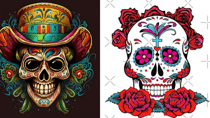 Gig Preview - Design creative mexican dead day or sugar skull logo