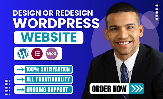 Gig Preview - Wordpress website design blog business website on hostinger siteground bluehost