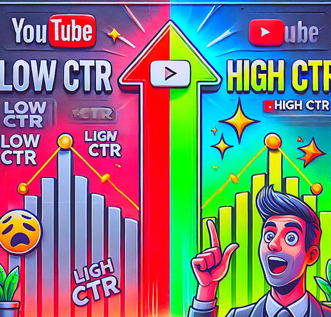 Gig Preview - Design catchy youtube thumbnail in oneday