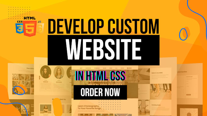 Gig Preview - Develop HTML website custom website in html code full stack front end developer