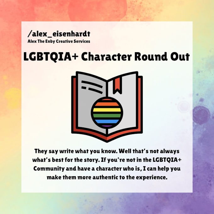 Gig Preview - Help you create authentic lgbtqia characters