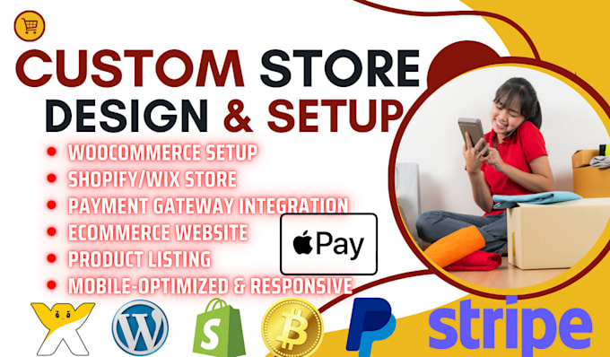 Gig Preview - Build webstore woocommerce website, online store setup webshop with shopify, wix