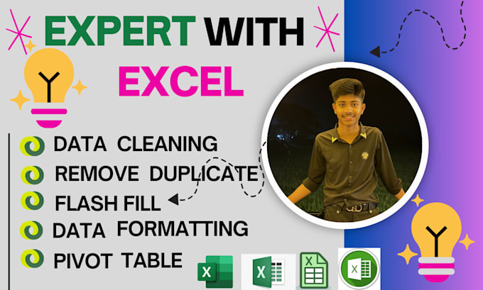 Gig Preview - Be an your microsoft excel expert, data cleaning, format, pivot table