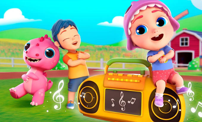 Gig Preview - Create 2d 3d animation for kids learning videos, nursery rhymes and songs