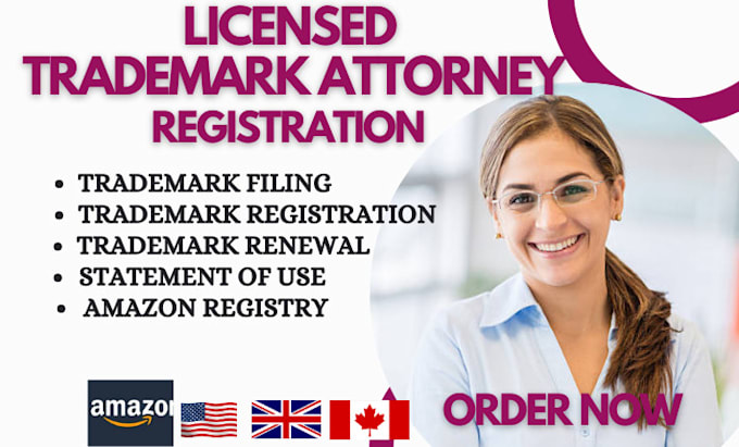 Gig Preview - Secure your brand logo with trademark registration as trademark attorney uspto