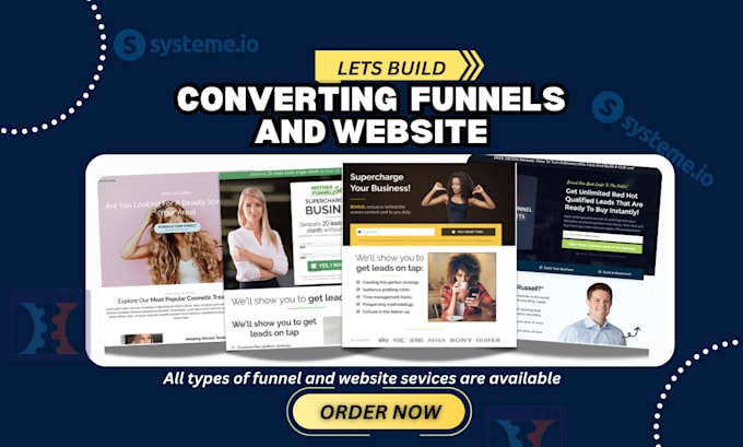 Gig Preview - Build sales funnel in systeme io, clickfunnels or gohighlevel landing page