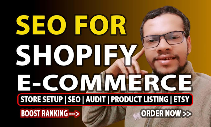 Gig Preview - Do website ecommerce SEO on shopify store ranking etsy listing amazon storefront