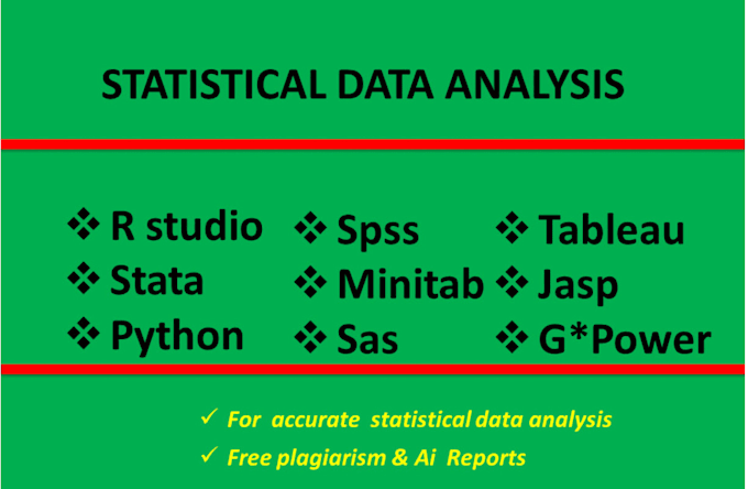 Gig Preview - Do statistical data analysis using r, stata, python