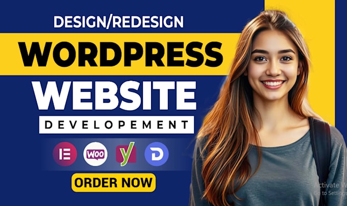 Gig Preview - Create wordpress website design, redesign wordpress business website development