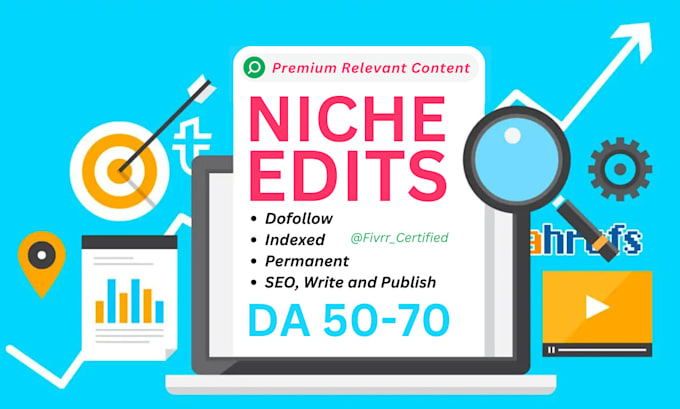 Gig Preview - Do link insertion niche edits in da50 google indexed article