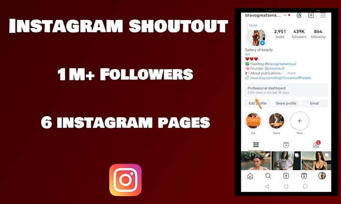 Bestseller - do instagram shoutout promotion on 1m plus followers page