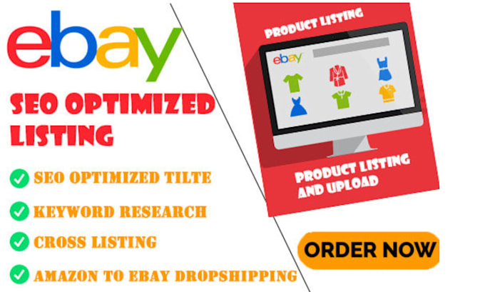 Gig Preview - Create your ebay account and product listing cross dropshipping SEO