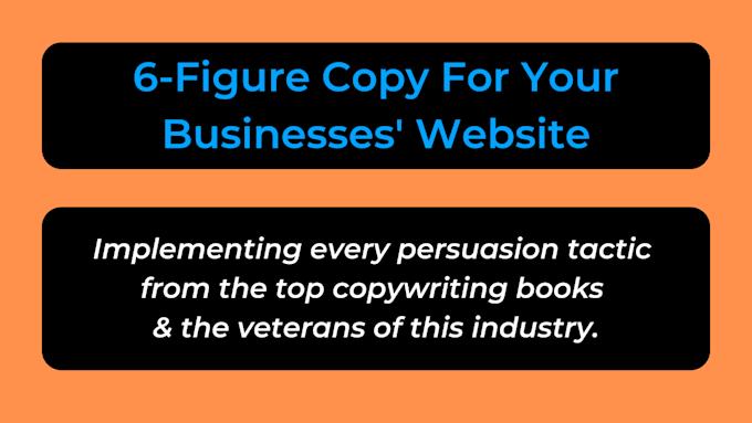 Bestseller - write six figure website copy for your business