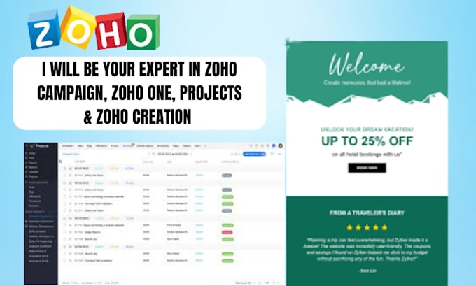 Gig Preview - Be your expert in zoho campaign, zoho one, projects and zoho creation