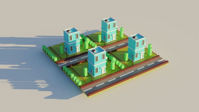 Gig Preview - Make 3d rpg game scene,lowpoly miniature world fantasy isometric house 3d sculpt