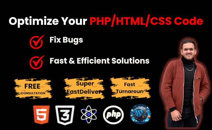 Gig Preview - Fix bugs and resolve issues in HTML,CSS, javascript, PHP, wordpress