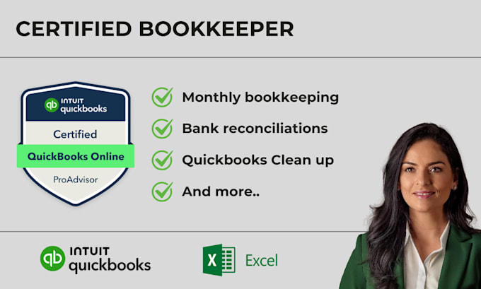 Gig Preview - Be your certified quickbooks bookkeeper for small businesses