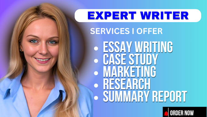 Gig Preview - Write urgent essays, case studies, market research summaries, and reports