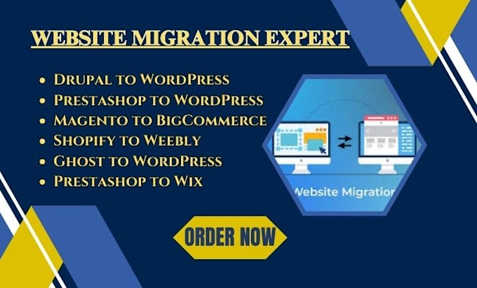 Gig Preview - Migrate drupal to wordpress, prestashop to wordpress, and shopify to weebly