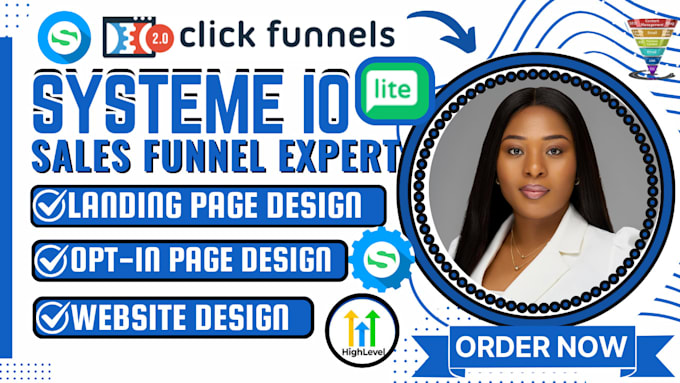 Gig Preview - Clickfunnels sales funnel, systeme io sales funnel or landing page, leadpage