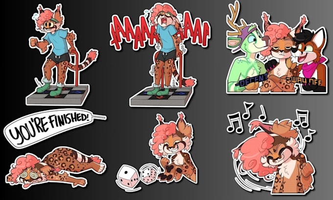 Gig Preview - Draw animated furry telegram stickers, crypto discord stickers emotes, fursona