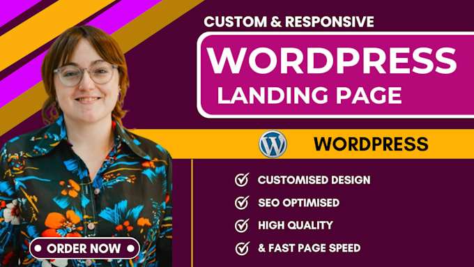 Gig Preview - Design a  high converting wordpress landing page or sales page  with seo