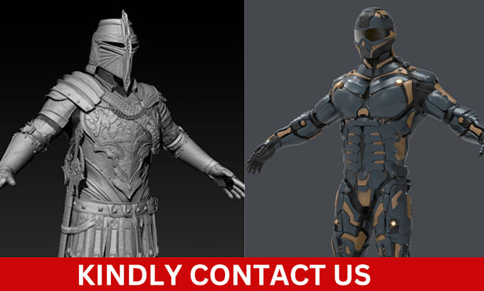 Gig Preview - Design custom full knight 3d cosplay armor, 3d helmet mask props 3d stl files