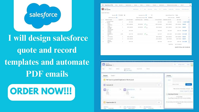 Gig Preview - Design salesforce quote and record templates and automate PDF emails