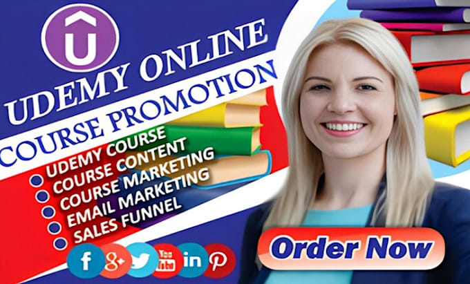 Gig Preview - Promote udemy course promotion, course udemy video student enrolment marketing