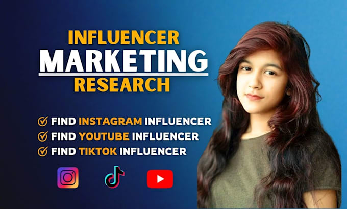 Gig Preview - Find influencer for instagram, youtube and tiktok influencer list