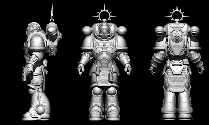 Gig Preview - Sculpt 3d miniature space marine 40k warhammer tabletop dnd stl for 3d printing