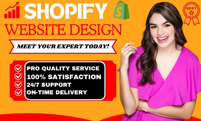 Gig Preview - Build shopify website design shopify website redesign shopify store design