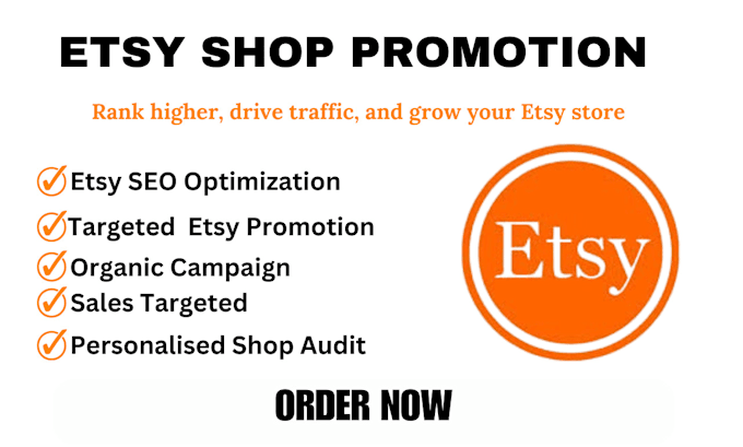 Gig Preview - Do etsy shop promotion, etsy seo to boost etsy sales and traffic